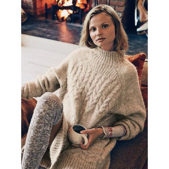 Free People Sweaters - Free People Runaway wool sweater tunic wheat